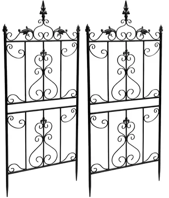 Immagine prodotto di Set di 2 supporti per piante rampicanti modello Myrte – realizzati in metallo | Colore: antracite | Dimensioni: 51x3x124 cm