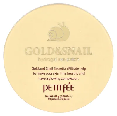 Produktbild von Petitfee, Gold & Snail Hydrogel Eye Patch, Hydrogel-Augenpads, 60 St?ck
