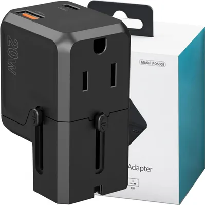 Zdjęcie produktu dla Ładowarka Podróżna Choetech Pd6038 Usb-C Usb-A Pd 20W Usa Eu Uk Au - Czarna