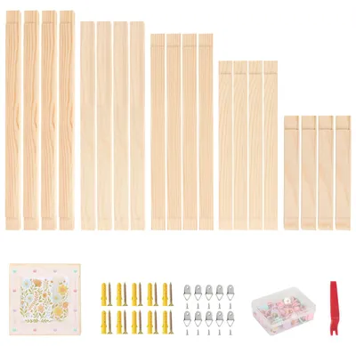 Keilrahmen-Set, 5 Größen, 20 Holzleisten, DIY, für Stickerei