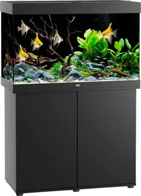 Produktbild von Aquariumkombination JUWEL Rio 290 SBX mit LED-Beleuchtung, Heizer, Filter und Unterschrank schwarz, ca. 101 x 51 x 146 c
