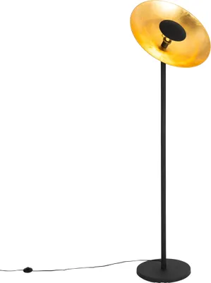 Produktbild von Industrielle Stehleuchte Schwarz mit Goldenem Innenleben 60 cm Magnax
