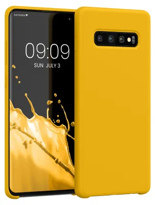Produktbild von kwmobile Handyhülle für Samsung Galaxy S10 Plus / S10+ Hülle - Case Silikon - Kabelloses Laden - Schutzhülle Cover in Strahlend Gelb