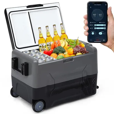 Immagine prodotto di Frigorifero portatile per auto - Borsa frigo mobile da 35 litri - Raffreddamento a doppia zona e controllo tramite app