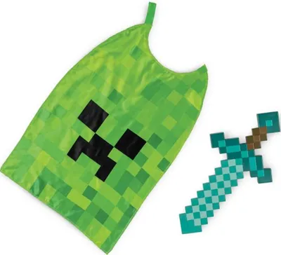 Produktbild von Disguise Diamond Sword & Creeper Cape, Karnevalskostümrüstung & -Waffen, Kind, Uni, 6 Jahr(e), Drinnen/Draußen, Minecraft