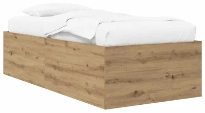 Image de vidaXL Structure de lit en bois stratifié, imitation chêne, 80 x 200 cm