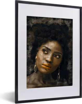 Produktbild von MuchoWow® MuchoWow® Gerahmtes Poster Frauen - Gold - Zeitungsartikel 30x40 cm - Poster mit zchwarzem Bilderrahmen - Wandposter Schlafzimmer