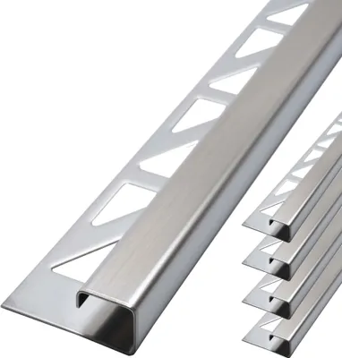 Produktbild von Dalsys 5x Fliesenschiene Eckprofil 2,5m x 12,5mm Quadratprofil Edelstahl Gebürstet, Fliesenprofil