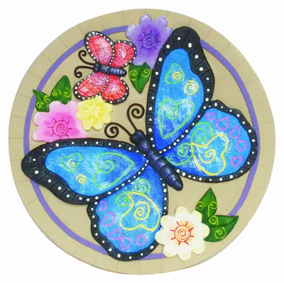 Image de Solidchoice - Pierre décorative pour jardin, motif papillon