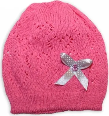 Imagen del producto de Gorro de punto Mašlička Baby Nellys - rosa oscuro