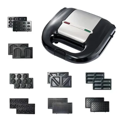 Immagine prodotto di AIORBER 8-in-1 breakfast maker con 8 piastre intercambiabili, rivestimento antiaderente e display LED, per waffle, ciambelle, nero