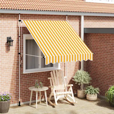 Image de vidaXL Store rétractable manuel 200 cm orange/blanc rayé