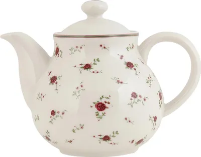 Zdjęcie produktu dla Clayre & Eef Czajniczek do herbaty 1200 ml Beżowy Ceramiczny Kwiaty