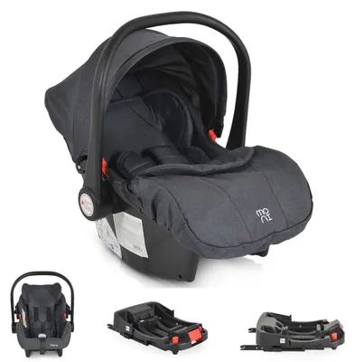 Produktbild von Moni Babyschale Trio Set mit Isofixbasis Royal, i-Size (40 - 87cm) Adapter schwarz