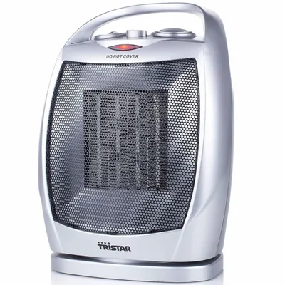 Produktbild von Tristar KA-5038 Keramische Heizung, Elektrischer Raumheizlüfter, Keramik, Drinnen, Flur, Schwarz, Silber, Tasten, Drehregler
