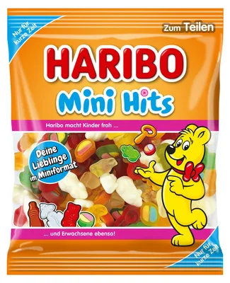 Productafbeelding van Haribo Mini Hits Klassiker Mix: een mix van fruitgummie en schuimzoetigheid, 160 gram
