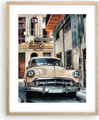 Produktbild von Gerahmtes Poster - Rahmen in heller Eiche - Kubanisch Auto Mietshäuser - 40x50 cm - Wand Bild - Wanddeko - Wandbilder - Kunstposter - Wandposter - Bilderrahmen - Bilder - Kunstdruck - P2NPA40x50-4413