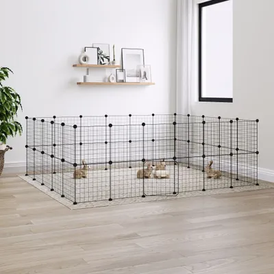 Image de Pratique 44-pièces cage pour animaux domestiques avec porte noir 35x35 cm acier - Cages pour petits animaux ,design Möbel 3532519 5parcel
