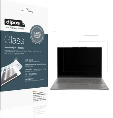 Produktbild von 2x Schutzfolie für Lenovo ThinkPad L13 Gen 6 matt - Anti-Shock 9H Folie dipos Glass Kunststoffglas