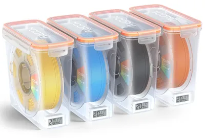 Produktbild von YOOPAI Pro Filament Aufbewahrungsbox mit Temperatur & Feuchtigkeitsmonitor – EinzelspulenLagerbox, luftdicht, sichtbares Display, feuchtigkeits- & staubgeschützt für 3D-Druck (4er-Pack)