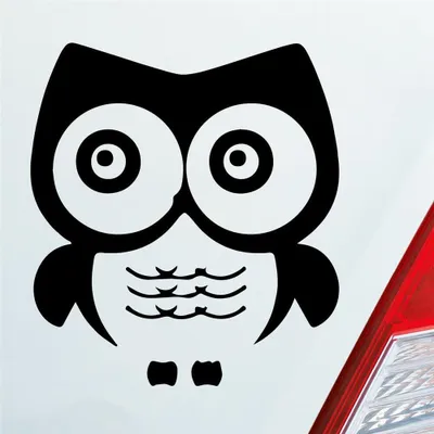 Produktbild von Auto Aufkleber Eule Owl Uhu Vogel Bird süß Tier Musik 10x11 cm Schwarz Matt Sticker Heckscheibenaufkleber