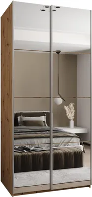 Produktbild von MEBLE KRYSPOL LUX 2 Schrank - 245,5x110x64cm - Artisan, Artisan, Silber