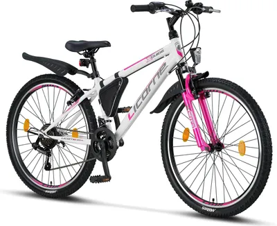 Produktbild von Licorne Bike Guide Premium Mountainbike Shimano,Farbe:Weiß/Rosa;Zoll:26