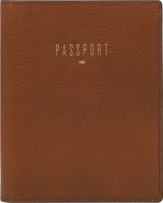 Produktbild von FOSSIL Leder Ausweisetui Geldbörse Travel RFID Passport Case Brown braun