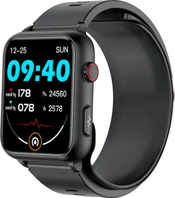 Produktbild von INF Smartwatch, 1,91-Zoll-Bildschirm, Blutdruck, Herzfrequenz, Blutsauerstoff Schwarz
