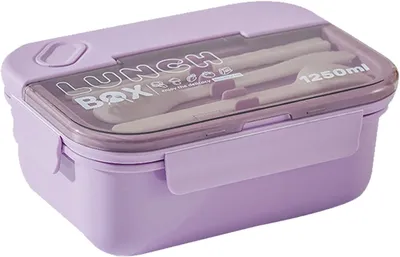 Produktbild von Lunchbox 1250 ml, 3 Fächer, mikrowellengeeignet, für Büro