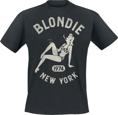 Produktbild von Blondie T-Shirt Herren Bar Girl 1974 schwarz Band-Merch, Bands 100% Baumwolle L