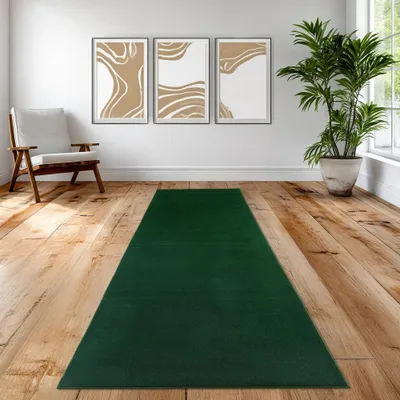 Obrázek produktu pro Zelený koberec měkký a snadno čistitelný s přírodním, harmonickým charakterem Velikost - 60 x 110 cm