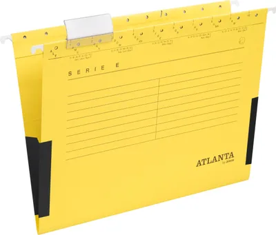 Immagine prodotto di 25x Atlanta by Jalema 2655624400 Sacchetti da appendere serie E rane in lino giallo incl. linguette a vista ed etichette in bianco