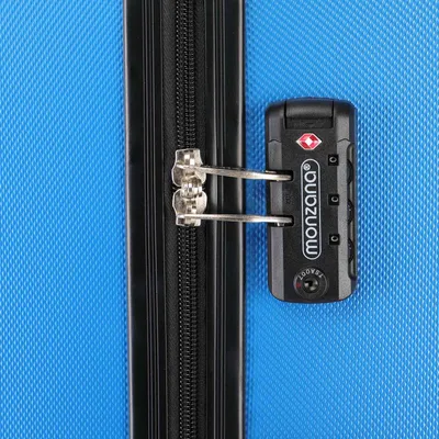 Image de Set de 2 valises rigides Exopack bleu M/XL 4 Roues 360° Poignée télescopique Serrure TSA Plastique ABS malle voyage bagages