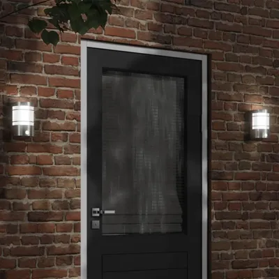 Immagine prodotto di vidaXL Luci da parete per esterni con rilevatore di movimento 2 pz. argento acciaio inox