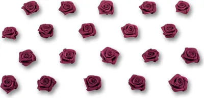 Produktbild von Satinrosen 15mm zum Basteln & Aufnähen 20 Stück Beere