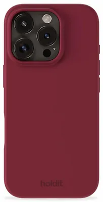 Immagine prodotto di Custodia in silicone Holdit per Apple iPhone 16 Pro - colore rosso velluto