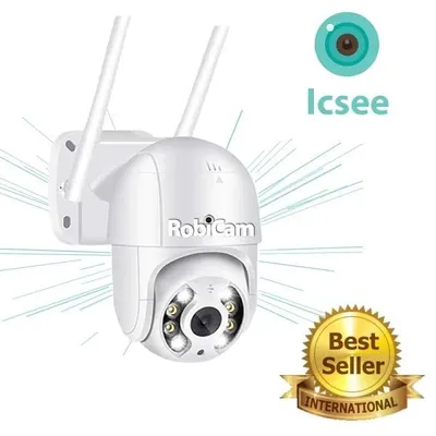 Immagine prodotto di Telecamera rotante, RobiCam, iCSee, 4MP, ULTRA HD, telecamera WiFi da esterno impermeabile, NEW ULTRA HD, Waterproof 360, visione notturna a colori, n