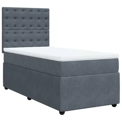 Produktbild von Boxspringbett mit Matratze Dunkelgrau 80x200 cm Samt