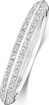 Produktbild von 18 Karat (750) Weißgold Halb Eternity Damen - Diamant Trauring/Ehering/Hochzeitsring Brillant-Schliff 0.40 Karat G - VS, 54 (17.2); TRS3686018KWRSN