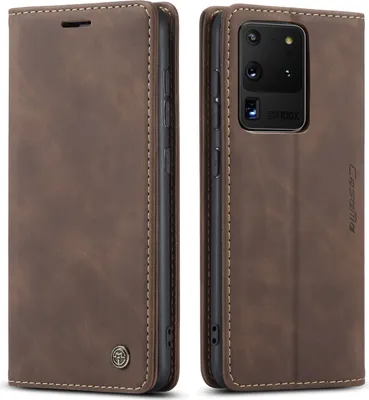 Obrázek produktu pro Samsung Galaxy S20 Ultra Pouzdro, RetroPolyuretanKožené Pouzdro s Funkcí Stojánku pro Samsung Galaxy S20 Ultra 5G Káva