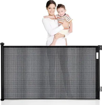 Produktbild von PolkaHome® Einziehbare Sicherheitsbarriere 200 cm - Sicherheitsgitter für Kinder und Haustiere - Treppen, Flure, Küche, Innen und Außen