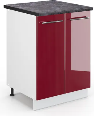 Produktbild von Küchenunterschrank Vicco Fame-Line Bordeaux Hochglanz 60 cm , AP Anthrazit, Model 46241