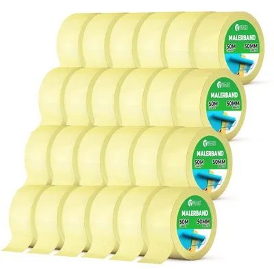 Productafbeelding van Schildertape 50 mm x 50 m - 6 Rollen Crêpe Tape