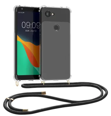 Produktbild von kwmobile Necklace Case kompatibel mit Google Pixel 3a Hülle - Silikon Cover mit Handykette - Band Handyhülle Transparent