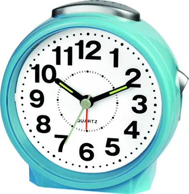 Produktbild von Analoger Wecker Blau mit Snooze, Hintergrundbeleuchtung & Alarm an/aus Schalter, 100x97x65 mm