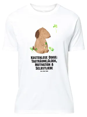 Produktbild von Mr. & Mrs. Panda Größe M T-Shirt Hund Kleeblatt - Weiß - Geschenk, Shirt, mit Spruch, Glück, Tshirt, Gratis, Sprüche, Glücksbringer, Herren