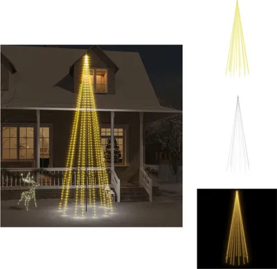 Productafbeelding van vidaXL LED-kerstboom voor vlaggenmast, warmwit, 732 LED's, 500 cm - Kerstverlichting