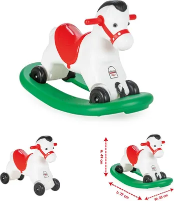 Produktbild von Rocking Horse mit Musik - Schaukelpferd und Rutscher 2 in 1 mit Rollen bis 50 kg