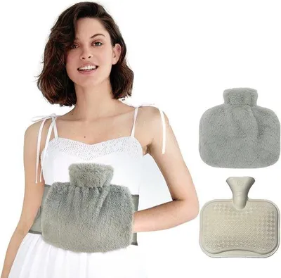 Immagine prodotto di Borsa termica Unyqoos® 3-in-1 in gomma naturale, con cintura regolabile e 2 coperture morbide, ideale per schiena, addome e gambe, per alleviare dolori muscolari e mestruali